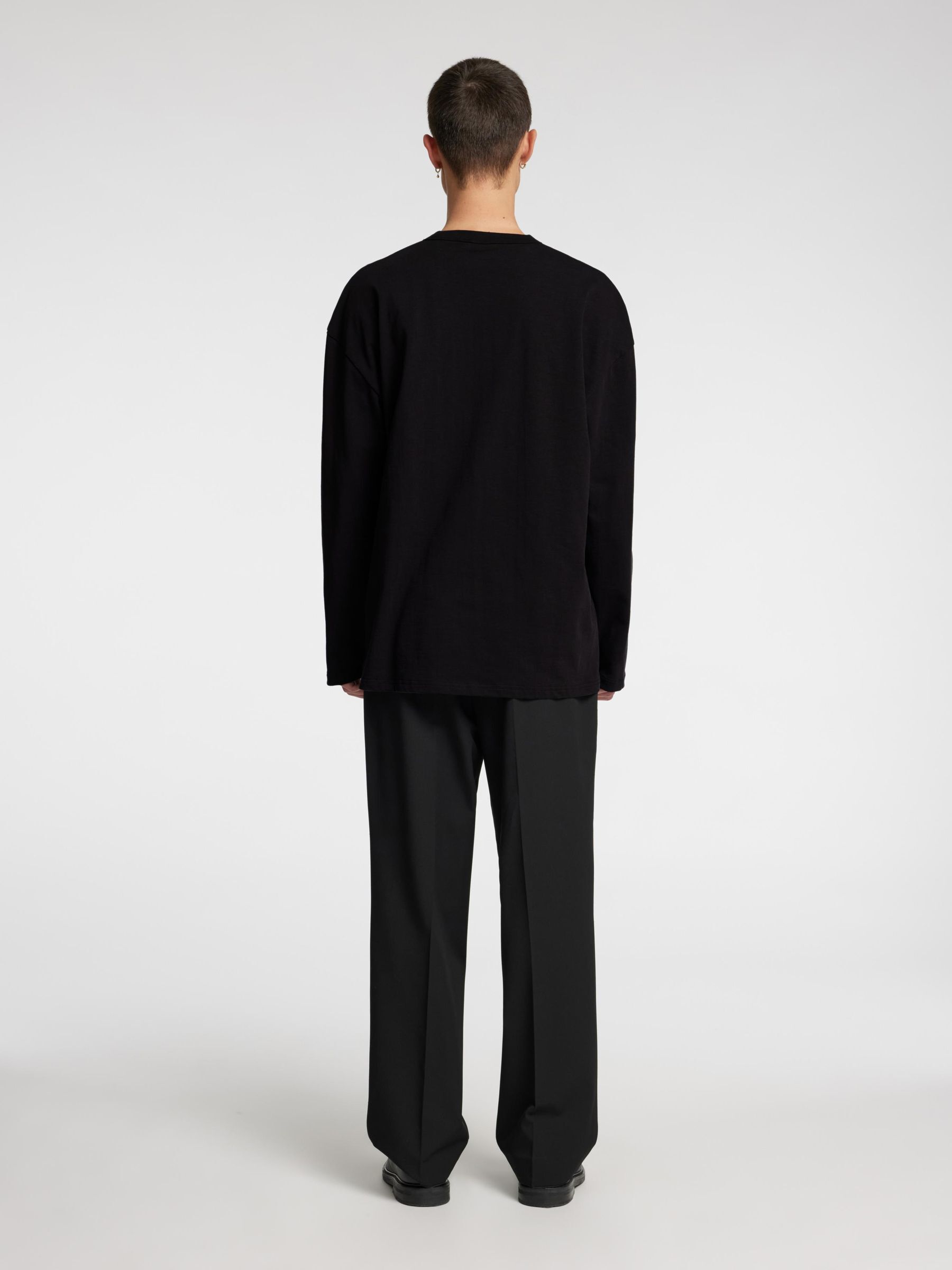 BOMULD LANGÆRMET T-SHIRT, Black Onyx, highres