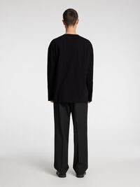 BOMULD LANGÆRMET T-SHIRT, Black Onyx, highres