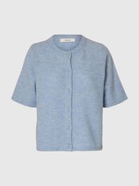 WOLLGEMISCH KURZARM STRICKJACKE, Cashmere Blue, highres