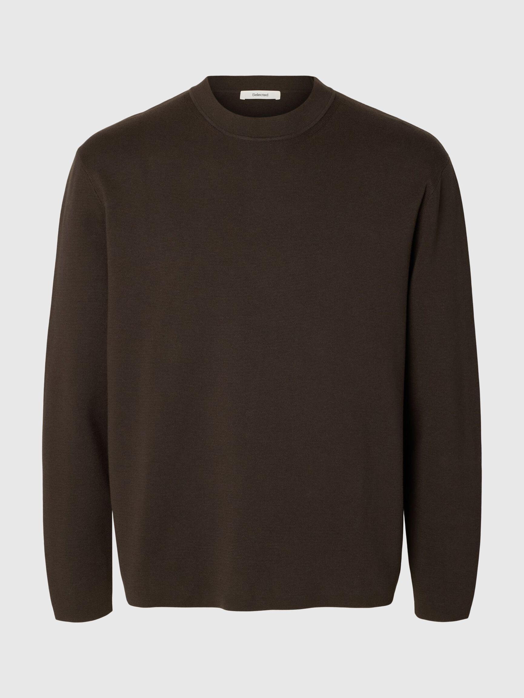 COTTON BLEND PULLOVER, Turkish Coffee, highres