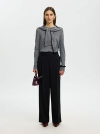 100% MERINO WOOL PULLOVER, Medium Grey Melange, highres