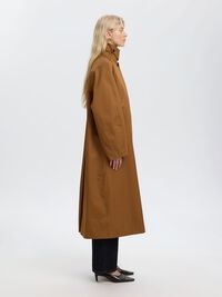 COTTON LONG COAT, Toffee, highres