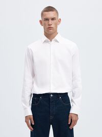 SLIM FIT STRETCH SHIRT, Bright White, highres