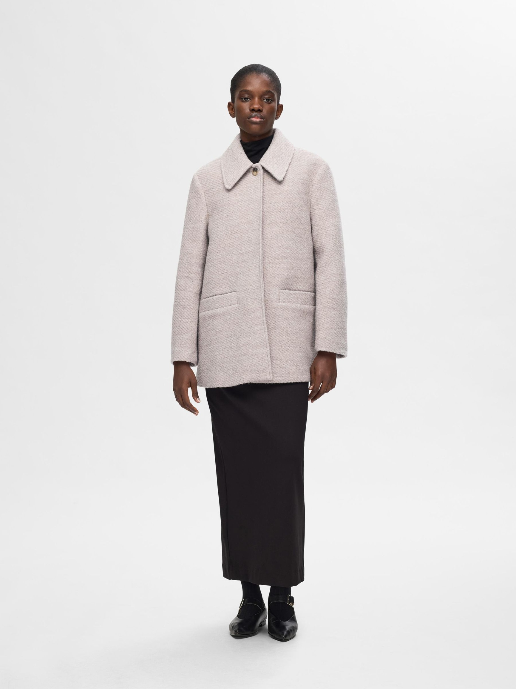 CLASSIC WOOL BLEND COAT, Dove, highres