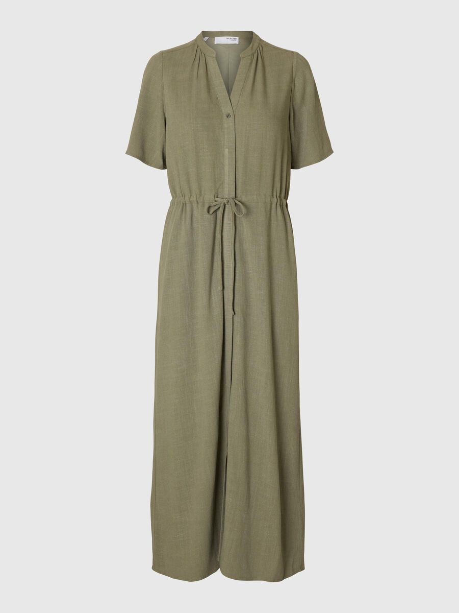 Selected KURZARM BLUSENKLEID, Vetiver, highres - 16096446_Vetiver_001.jpg