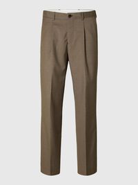 RELAXED FIT WOOL TROUSERS, Brindle, highres