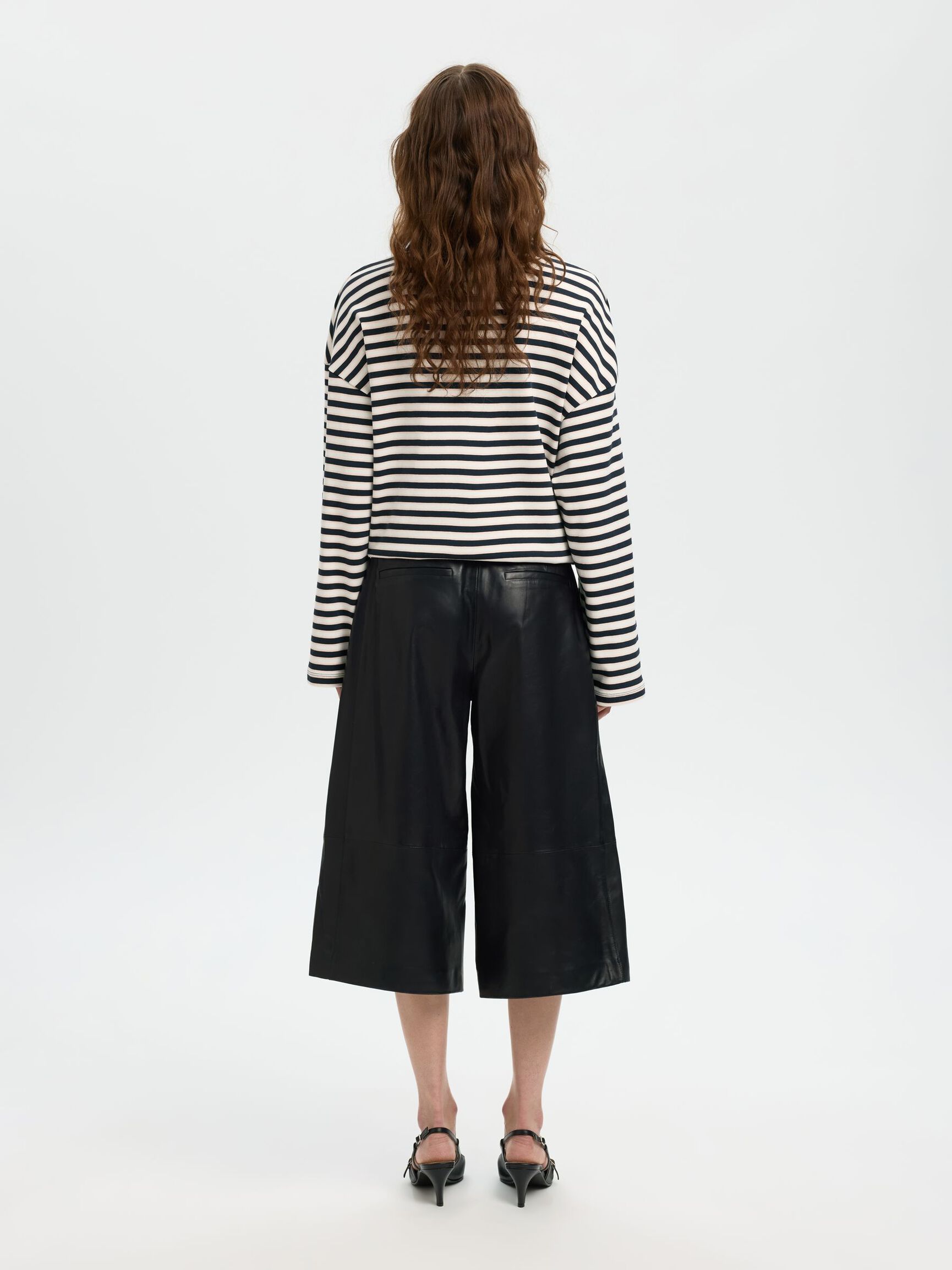 LEATHER CULOTTES, Black, highres