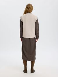 WOOL KNITTED VEST, Silver Birch, highres