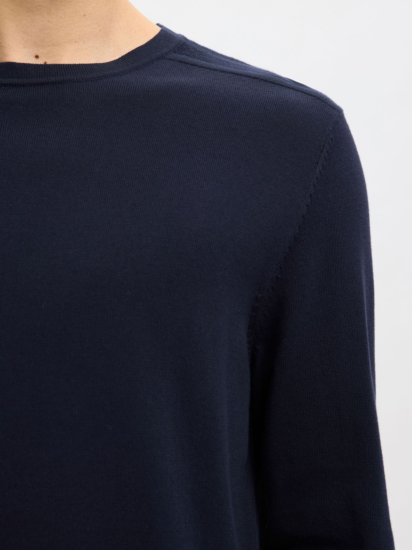LONG-SLEEVED KNITTED JUMPER, Navy Blazer, highres
