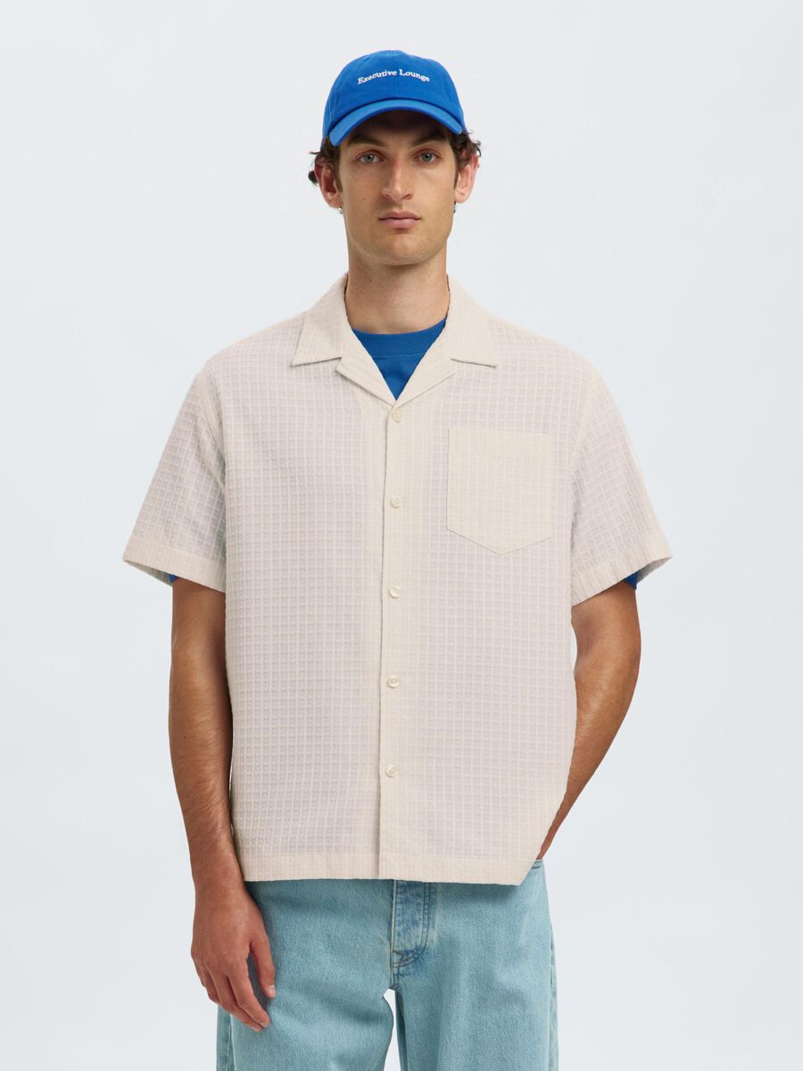 Product tile image - STRUCTURED SHORT SLEEVED SHIRT, Egret | 16098342_Egret_1203863