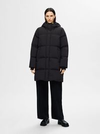 LONG PUFFER COAT, Black, highres