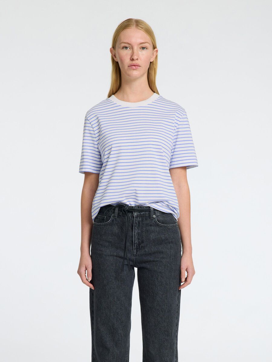 Selected GESTREIFTES BOXY FIT T-SHIRT, Cornflower Blue, highres - 16087918_CornflowerBlue_1157077_003.jpg