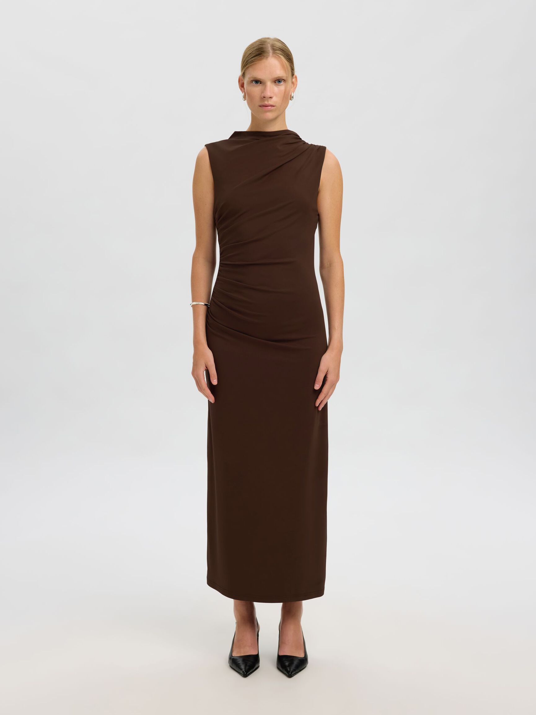 DRAPIERTES MAXIKLEID, Demitasse, highres