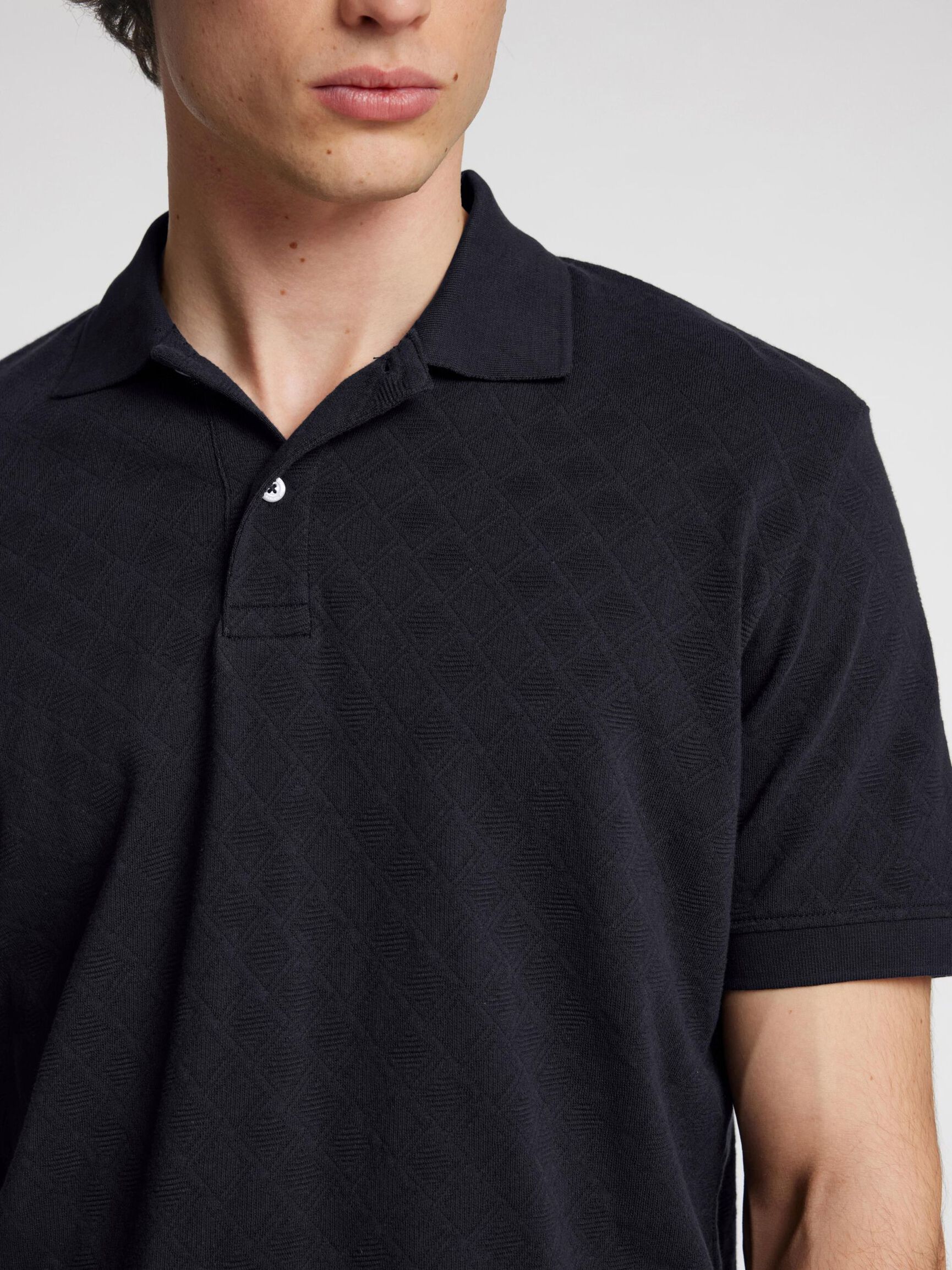 JACQUARD POLO SHIRT, Sky Captain, highres