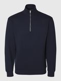 Selected VISCOSE BLEND HALF ZIP SWEATSHIRT, Sky Captain, highres - 16094477_SkyCaptain_001.jpg