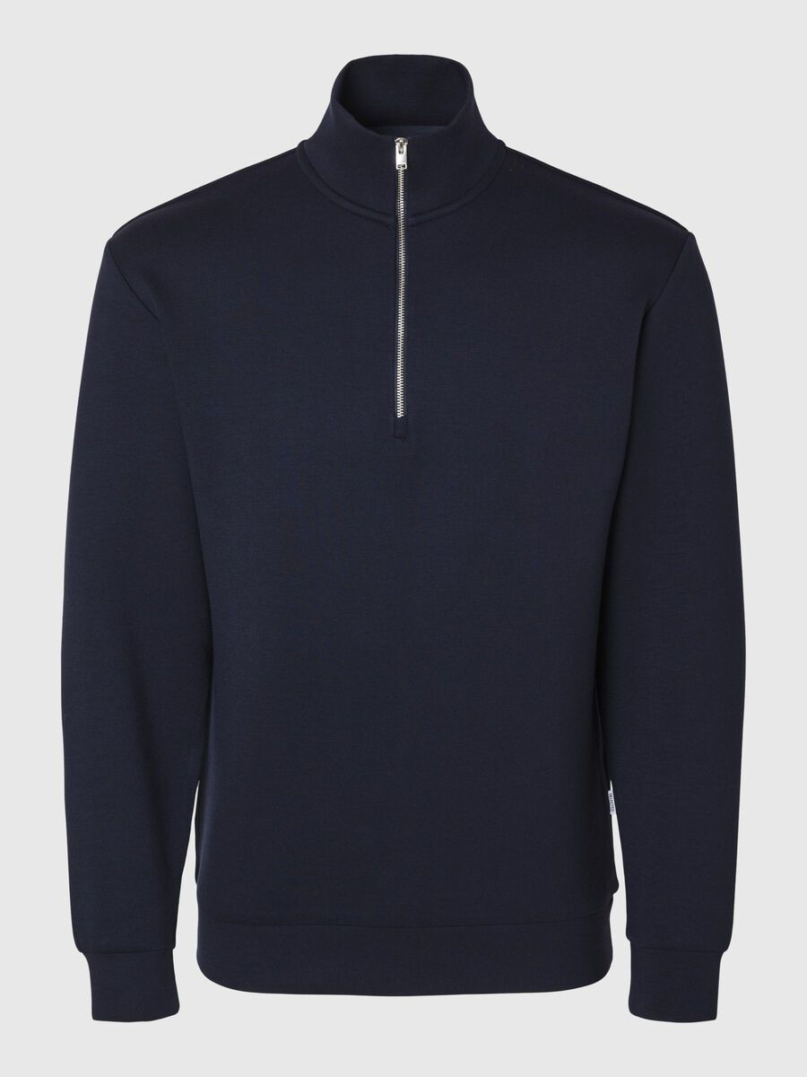 Selected VISCOSE BLEND HALF ZIP SWEATSHIRT, Sky Captain, highres - 16094477_SkyCaptain_001.jpg
