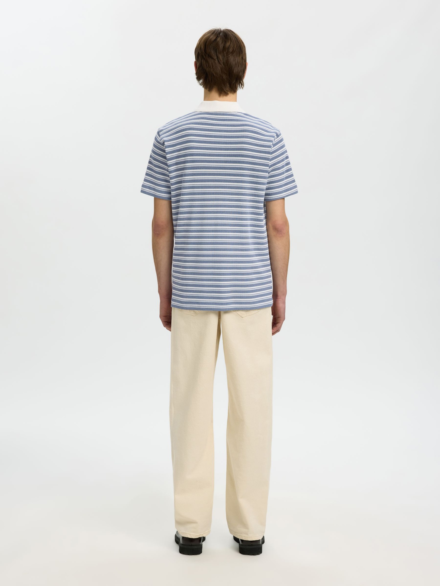 SHORT SLEEVED POLO SHIRT, Egret, highres