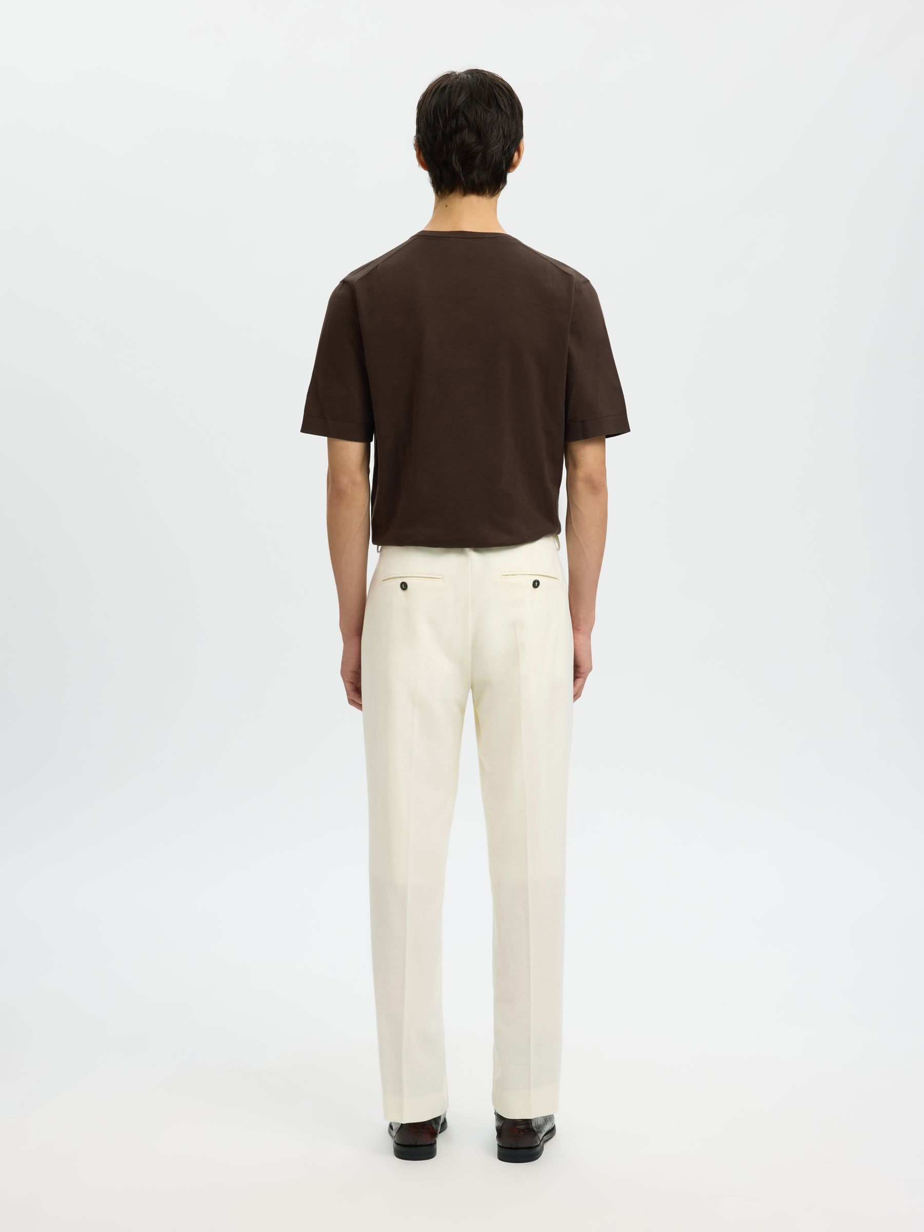 WOOL BLEND SUIT TROUSERS, Egret, highres