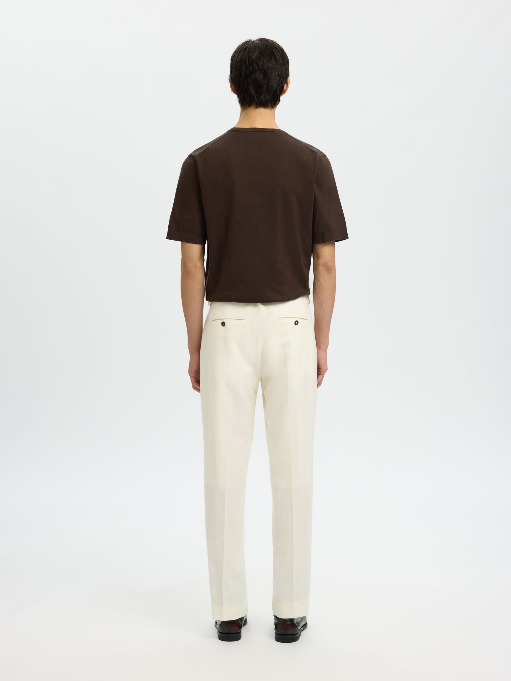 WOOL BLEND SUIT TROUSERS, Egret, highres