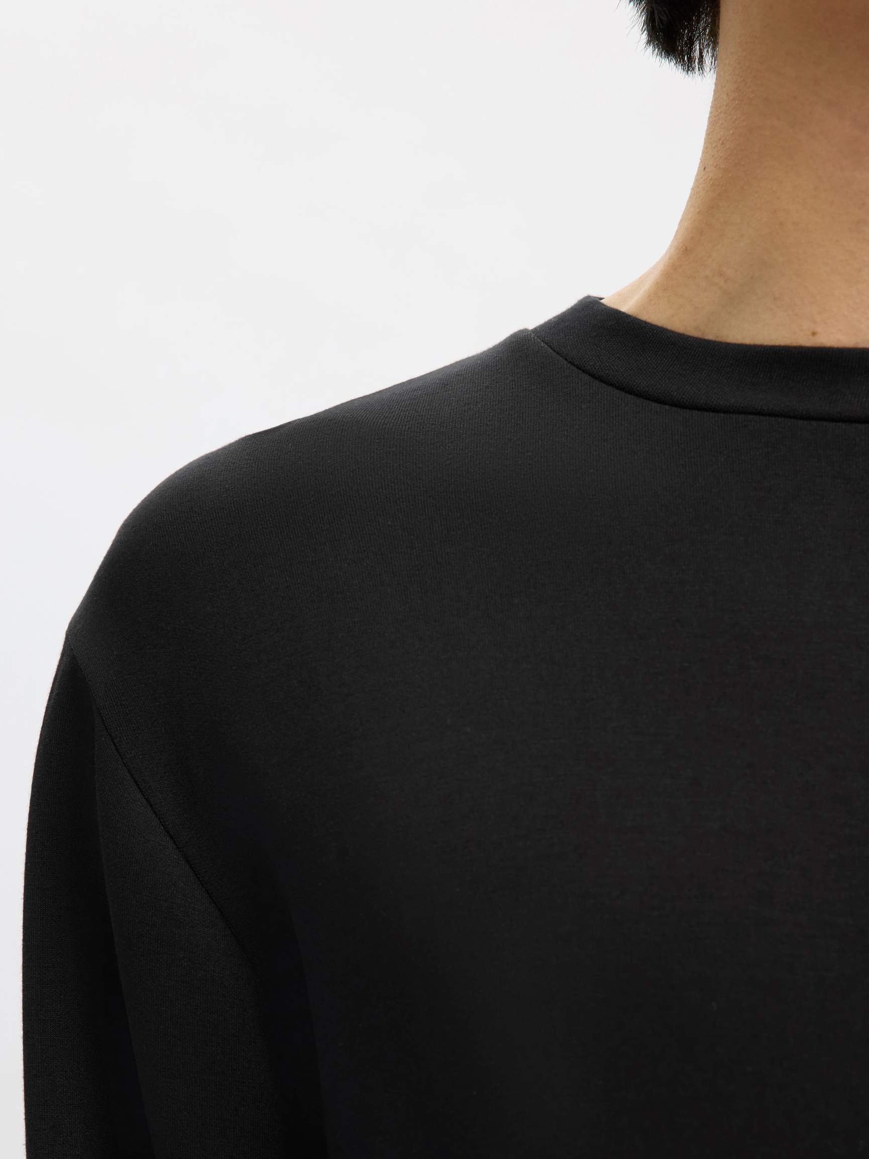 VISCOSE BLEND SWEATSHIRT, Black, highres