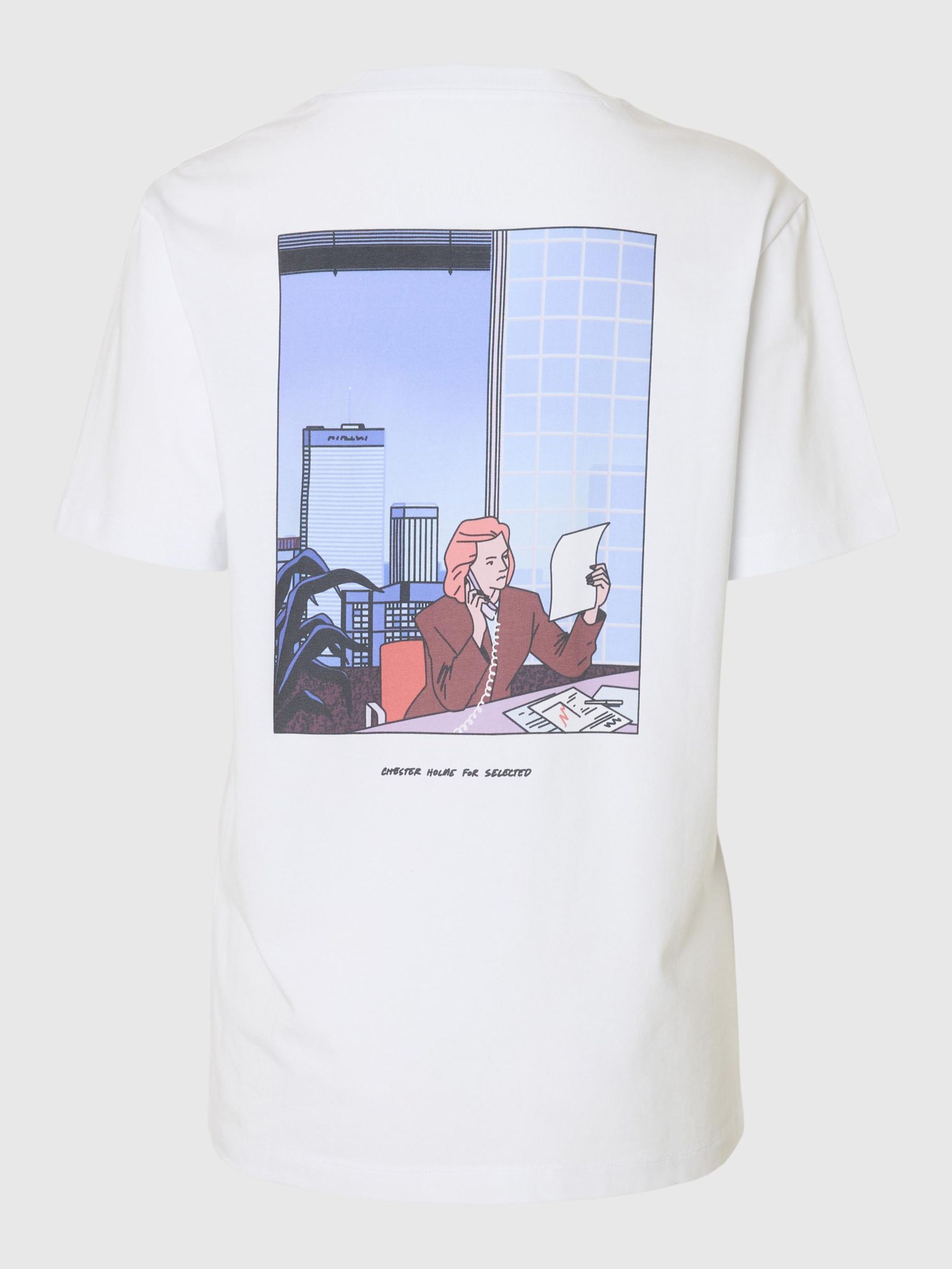 COTTON PRINTED T-SHIRT, Bright White, highres