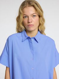 COTTON SHIRT DRESS, Cornflower Blue, highres