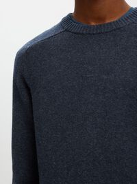 CREW NECK KNITTED JUMPER, Dark Sapphire, highres