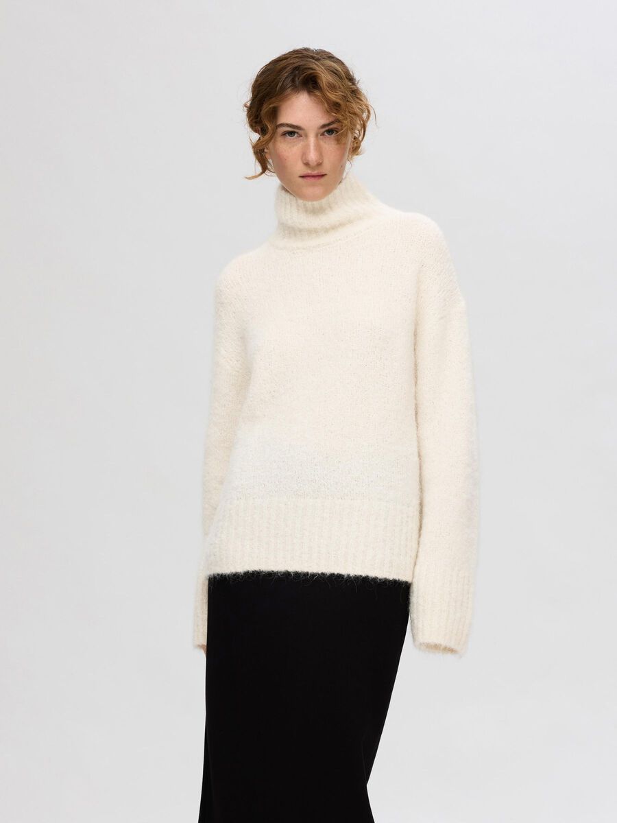 Selected WOOL BLEND HIGH-NECK  PULLOVER, Birch, highres - 16086550_Birch_003.jpg