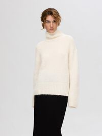 WOLLGEMISCH HIGH NECK PULLOVER, Birch, highres