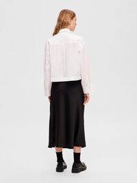 SATIJN MIDDELLANGE ROK, Black, highres