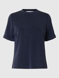 Selected MET KORTE MOUWEN T-SHIRT, Dark Sapphire, highres - 16096762_DarkSapphire_001.jpg