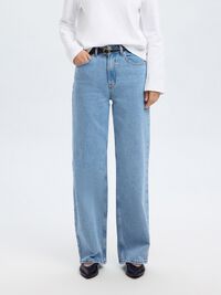 HELLBLAUE WIDE FIT JEANS, Light Blue Denim, highres