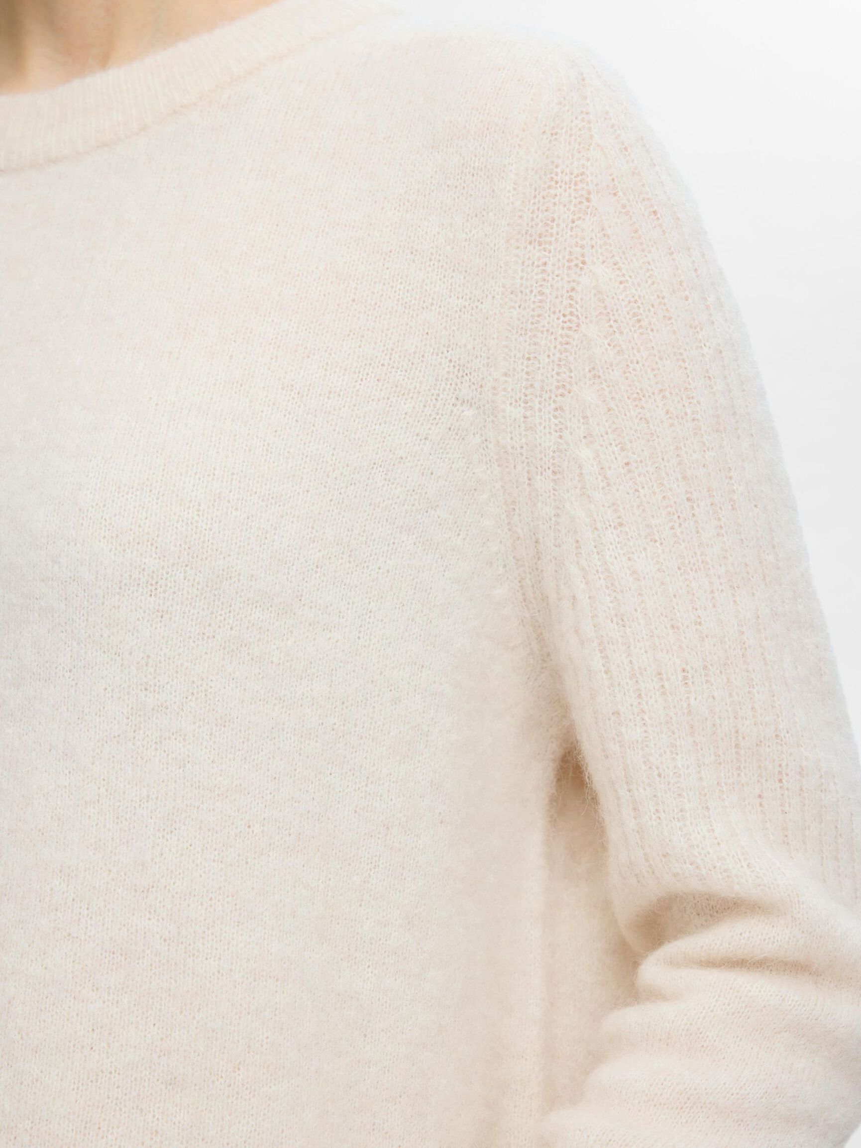 KNITTED WOOL BLEND JUMPER, Birch, highres