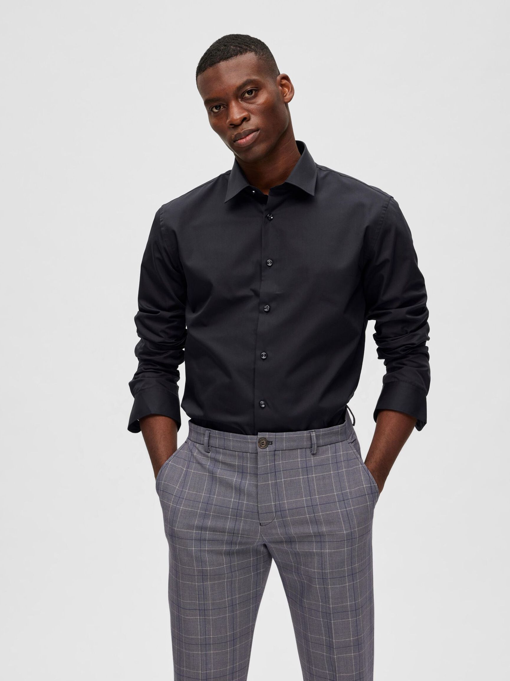 FORMELL SKJORTE, Black, highres