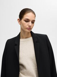 WOLLGEMISCH RÜSCHENÄRMEL PULLOVER, Birch, highres