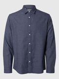 Selected LONG SLEEVED FLANNEL SHIRT, Medium Blue Denim, highres - 16095733_MediumBlueDenim_1143929_001.jpg