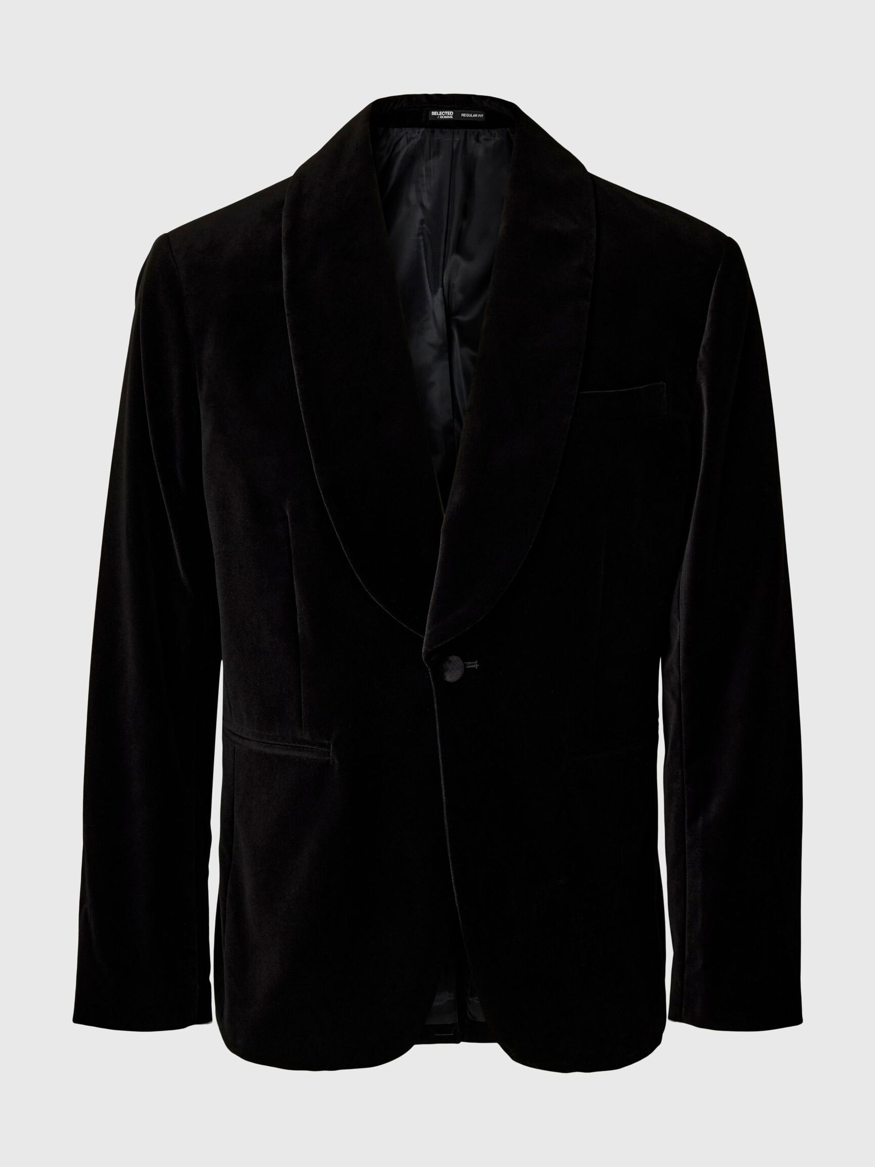 VELVET BLAZER, Black, highres