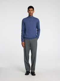 HALF-ZIP KNITTED JUMPER, Oceana, highres