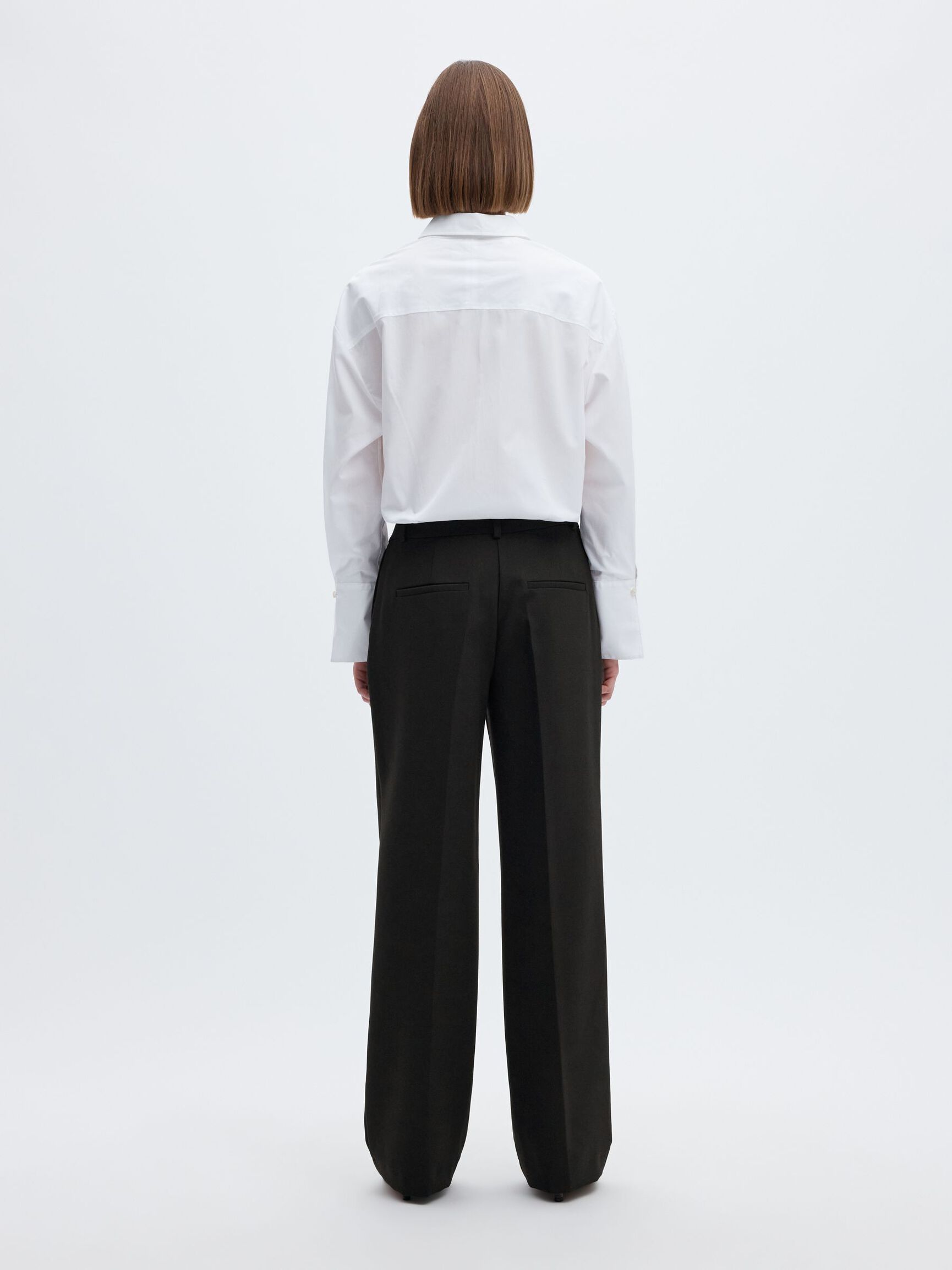 WOVEN TROUSERS, Black, highres
