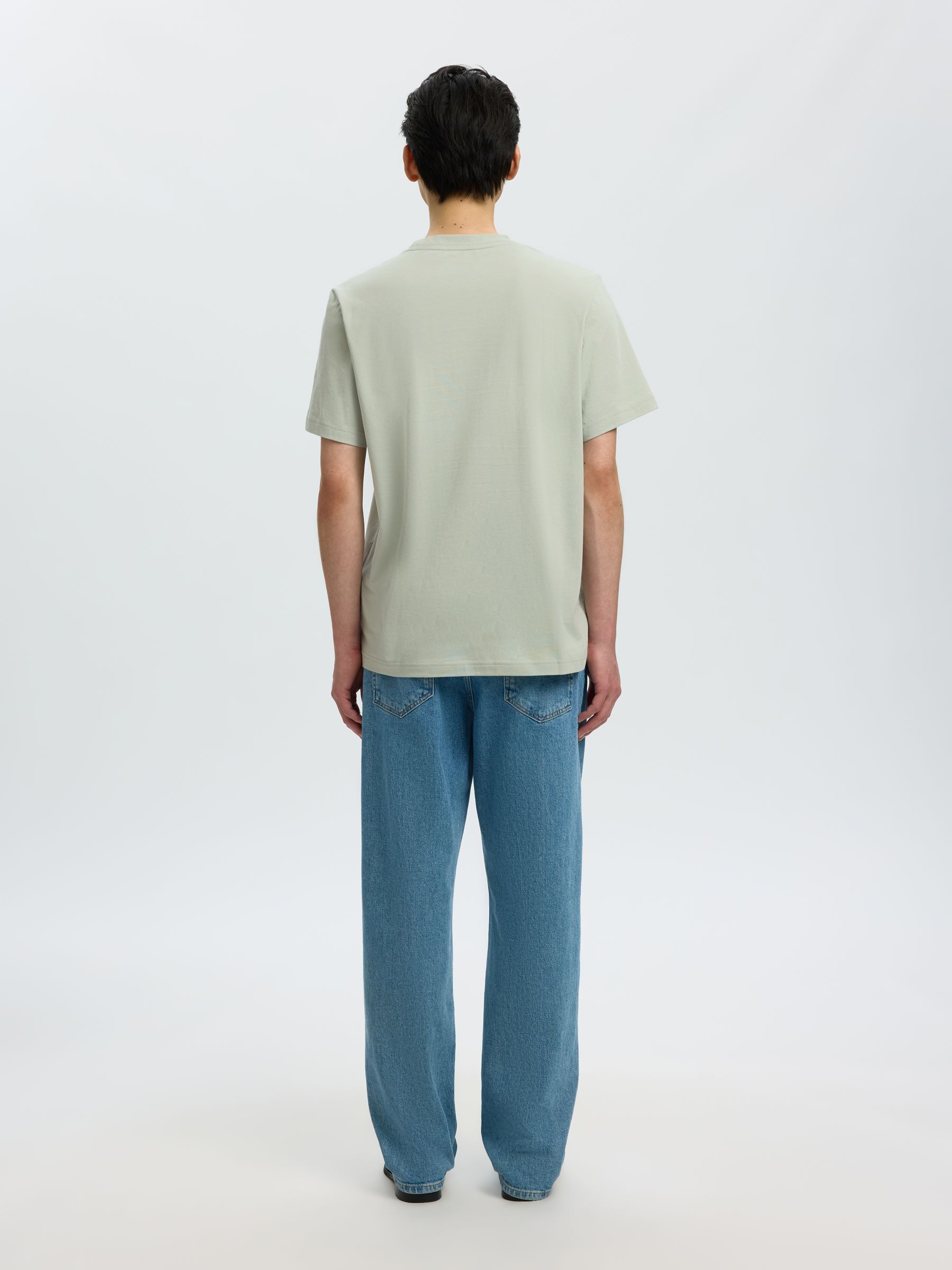 REGULAR FIT BOMULD T-SHIRT, Aqua Gray, highres