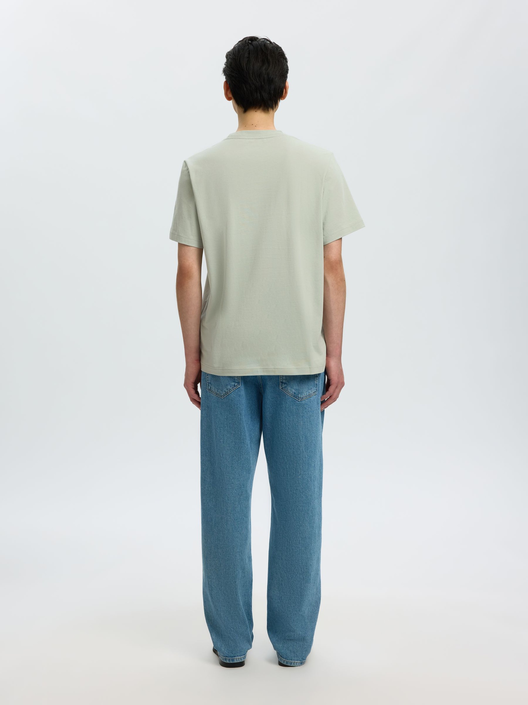 REGULAR FIT BOMULD T-SHIRT, Aqua Gray, highres