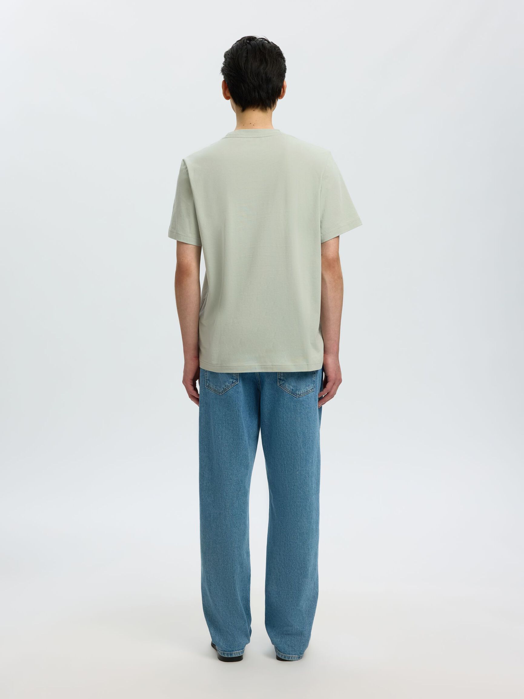 REGULAR FIT BOMULD T-SHIRT, Aqua Gray, highres