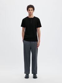GEKNÖPFTES RIPP T-SHIRT, Black, highres