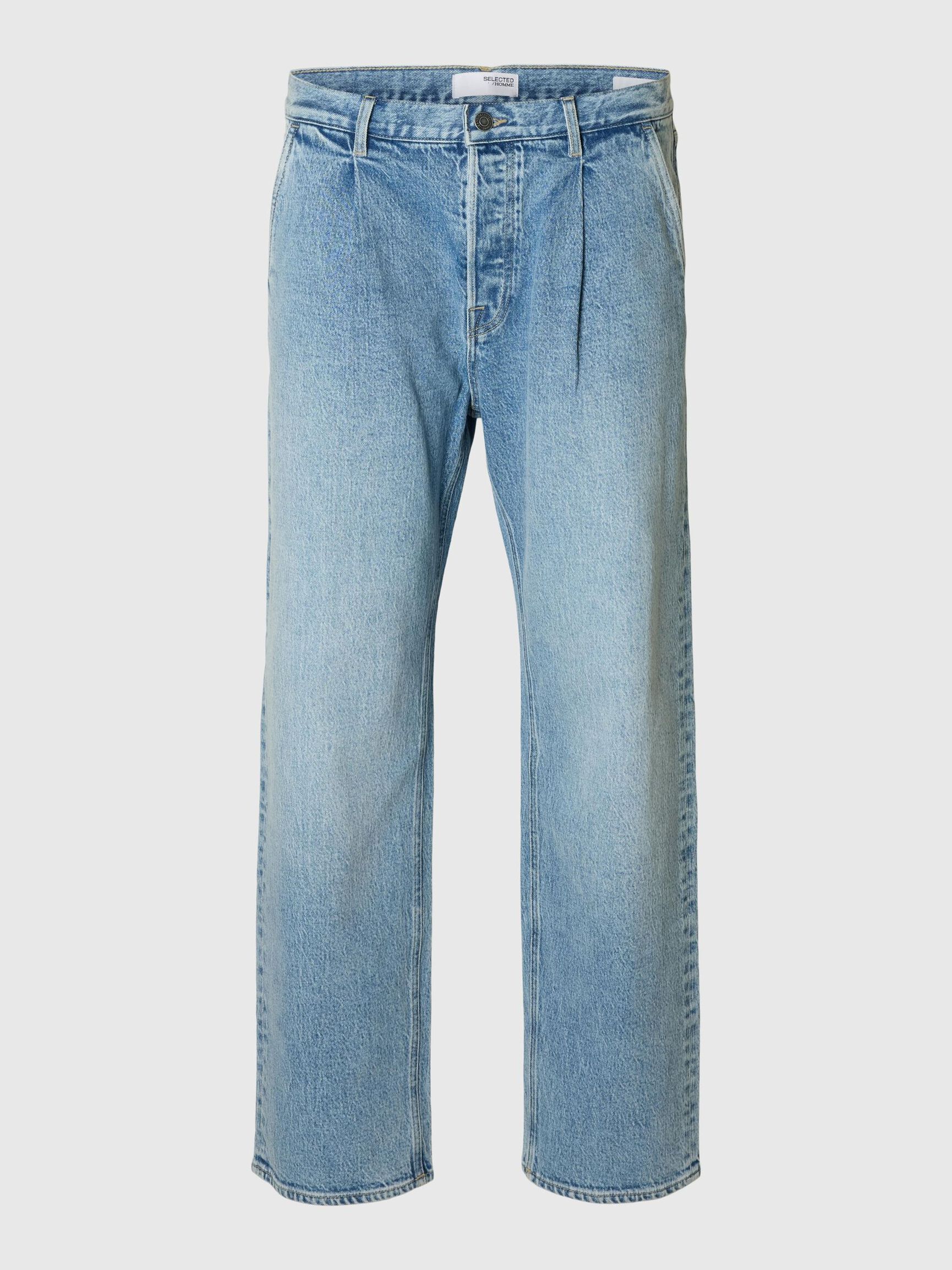 220 PLISSÉ JEAN LOOSE FIT, Light Blue Denim, highres