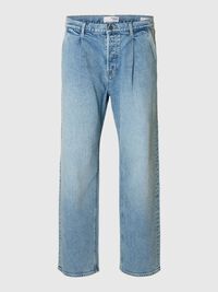 220 PLISSÉ JEAN LOOSE FIT, Light Blue Denim, highres