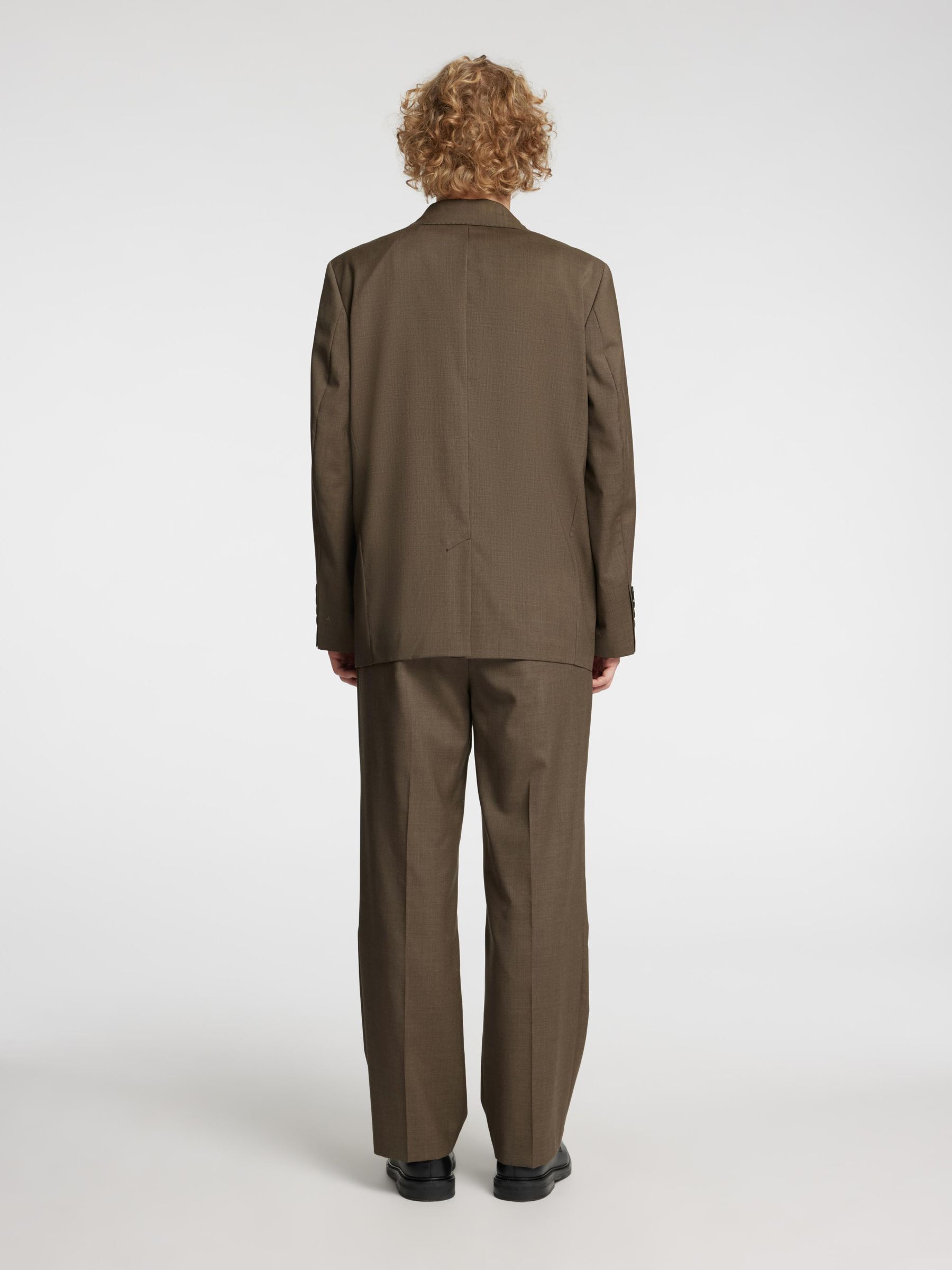 RELAXED FIT WOOL BLAZER, Brindle, highres