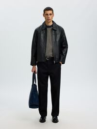COTTON CREWNECK JUMPER, Sky Captain, highres