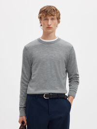 PULLOVER, Medium Grey Melange, highres