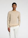 Selected 100% MERINOWOL PULLOVER MET RONDE HALS, Oatmeal, highres - 16094647_Oatmeal_1151275_003.jpg