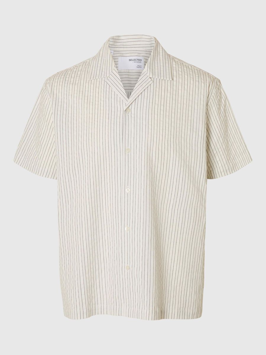 Selected SEERSUCKER SHORT SLEEVED SHIRT, Egret, highres - 16097618_Egret_1184302_001.jpg